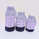ペットボトルカバー　500ml　藤の花　コットン　手編み　編み物　かぎ針編み