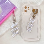 No.86 ✧pure✧ 《キーホルダー》ビーズ　かわいい　ストラップ　スマホストラップ　韓国　リボン　蝶々