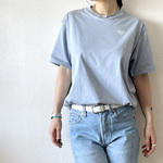 【季節限定】爽やかブルーのハートTシャツ／オーガニックコットンTシャツ（受注生産）