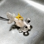 金魚ストラップ💚頂天眼金魚