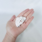 「しろくまブローチ」　ぬいぐるみブローチ