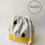 保温保冷お弁当袋　ペンギン　ブライトイエロー　ランチバッグ　北欧