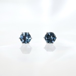 【大粒ロンドンブルートパーズの一粒スタッドピアス】6mm サージカルステンレスSUS316L つけっぱなしok 金属アレルギー対応