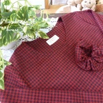 natural*(L)ウール混千鳥格子ワンピース