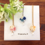 小薔薇としずくパールのブーケネックレス