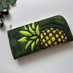 Ｌ字ファスナー長財布 パイナップル【マチ付き♪】　ハワイアンキルト