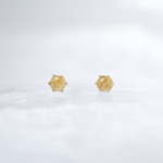 【ルチルクォーツのお守りピアス】ゴールド / 4mm / 天然石 / 金属アレルギー対応 / つけっぱなしok