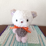 約15㎝　ふわもこくまさん(オフホワイト×くすみピンク×くすみグレー)