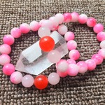 開運ブレスレット★秘紅石と花翡翠のデザインブレスレット