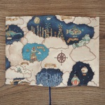 【文庫本】ゴムバンド栞付ブックカバー 手帳カバー★星空想街の地図