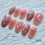 #02 ぷかぷか浮かぶハートホロ × チーク ネイルチップ
