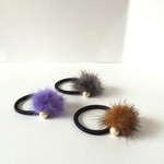 新色追加☆ふわふわファーとコットンパールのヘアゴム