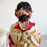 ピンポンマムビジュ髪飾り　成人式　振袖　卒業式　袴　結婚式　和装　着物　ブライダル　ウェディング　花　