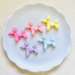 【5個】バルーン 犬 ミルキーカラー デコパーツ【ミックス】