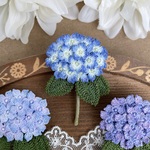 ＊特集掲載＊紫陽花ブローチ（青）