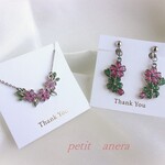 【桜セット】レジンフラワーネックレス＆イヤリング２点