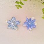 万華鏡　紫陽花押し花シンプルポストピアス　濃いめ