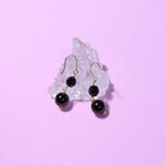 【再販】モリオンとキラキラオニキスの天然石ピアス(イヤリング)