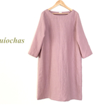 リネン　Ａラインワンピース（dusty pink）