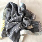【SALE】やわらか6重ガーゼケット　生成り×ネイビー