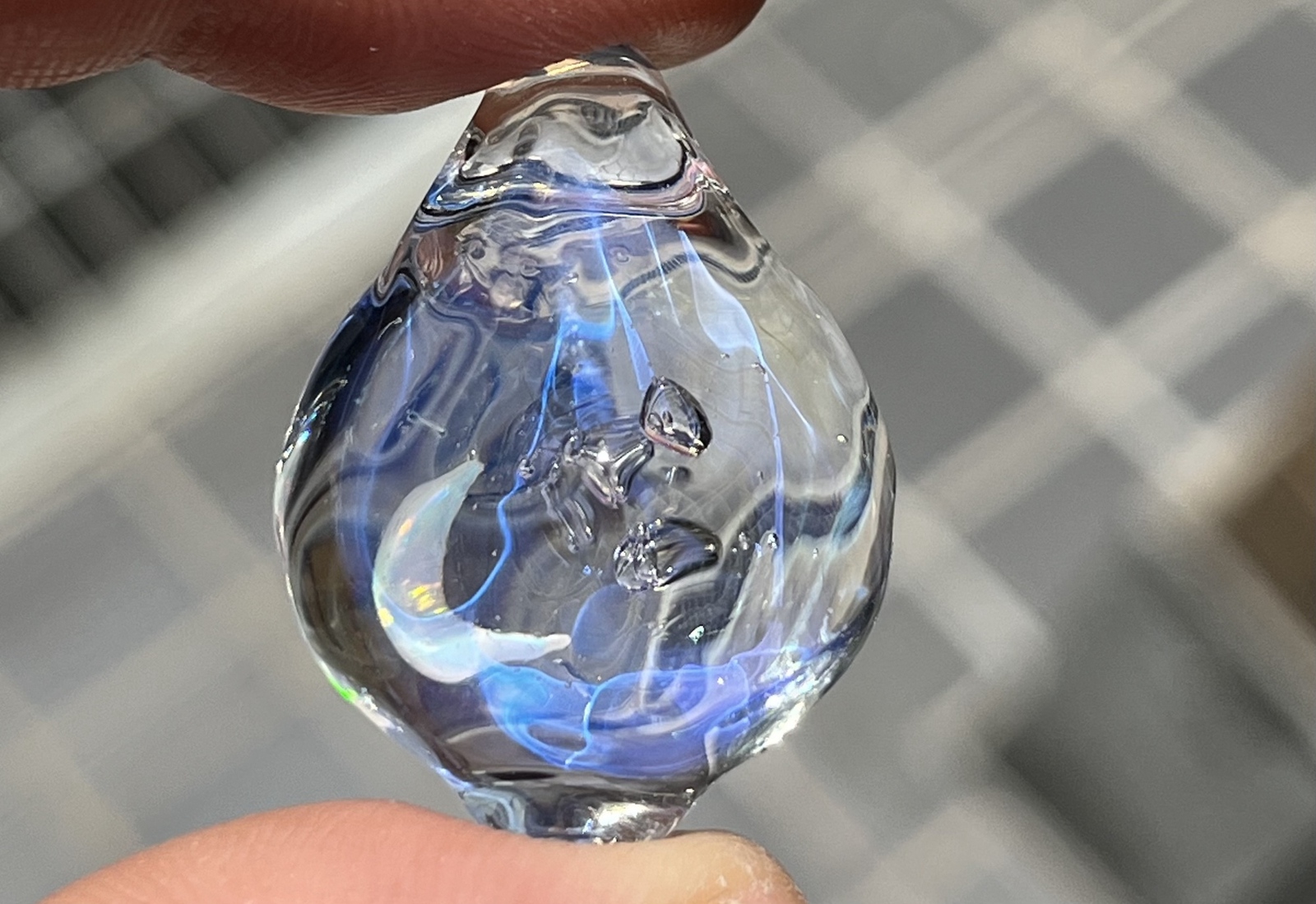 JINガラス 気まぐれ試作室】収束宇宙 ブルー ホワイト クリア
