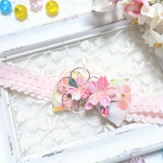 2way　桜ふたつ＊　つまみ細工リボンヘアバンド　お宮参り/お食い初め/百日祝い/100日祝/クリップ