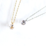 【クリスタル(水晶)の一粒ネックレス】クリア / 5mm / 天然石 / 金属アレルギー対応