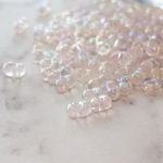 期間限定SALE【10㌘/2㍉×4㍉】【bg-fp-98】❁ファルファーレ/ピーナッツビーズ❁レインボー❁フロスティホワイトレインボー(ピンク系)❁