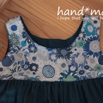 ノースリワンピ140*Wガーゼ・グリーンブルー*リバティ 