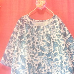 ◆sale◆ ボタニカル模様 ゆったりワンピース　blue green
