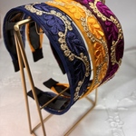 新作🎉 インド刺繍リボン カチューシャ　No.A003 紫