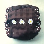 ⑤ML【花刺繍＆水玉柄】メッシュ*スヌード／茶