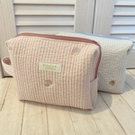 ヌビおむつポーチ　いちご刺繍ヌビ　トラベルポーチ　お着替えポーチ　ハンドメイド