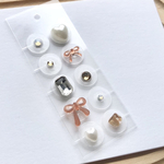 耳つぼジュエリー 10粒 [no.5] ￤ お試しセット 💎 金属アレルギー対応/ステンレス/ピアス/マッサージ/ダイエット/リフトアップ/健康/軽い/パール/ビジュー/リボン/うるうる