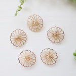 【2個】大きめ ワイヤーアクセサリーパーツ　花②