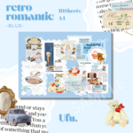 retro romantic -blue- | design paper