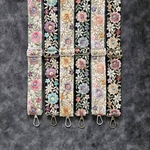 裏面フェイクレザー　ショルダーストラップ　インド刺繍リボン　スマホショルダー　ネックショルダー　バッグショルダー　