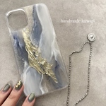 ✴︎新作✴︎ ニュアンスiPhoneケース　blue×white フルペイント