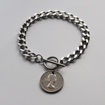 シックスペンス コインブレスレット シルバー ブレスレット コイン 送料無料 6ペンス コイン 幸せを運んでくれる 本物コイン使用 サムシングフォー イギリスコイン 金属アレルギー対応