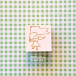 963hanko ラバースタンプ: 旗もち女子