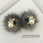 ネイビースワロmix&ファーキャッチ