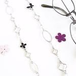 アクセサリー グラスコード。.:* 黒い蝶と花。.:*