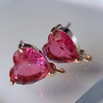 2pcs)3930)オリジナルピアス)rose heart#1k