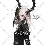 A-846 女の子 ステッカー sticker 素材 コラージュ collage シール achashop