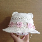 ★ｒ様ご予約品★　お花リボンのくま耳帽子42cm