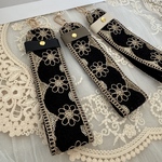 インド刺繍ハンドストラップ（レザーcolor白）