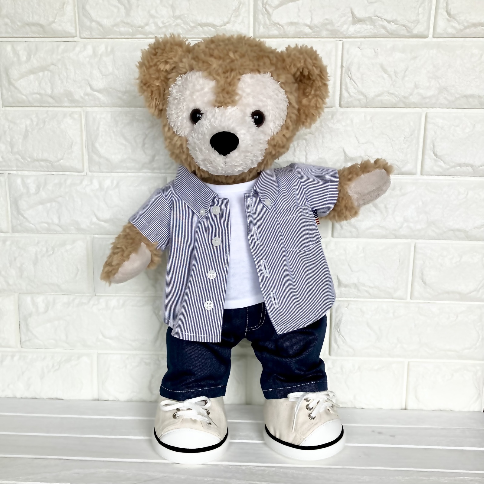ダッフィー オーバーオール ぬいぐるみバッジ 中古美品