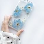 デルフィニウムレース　押し花スマホケース　全機種対応　android 13 13pro 11 12 12mini 7 8 SE2  xperia AQUOS galaxy