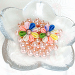 つまみ細工のイヤリング(ピアス)☆ピンク☆浴衣にも♪