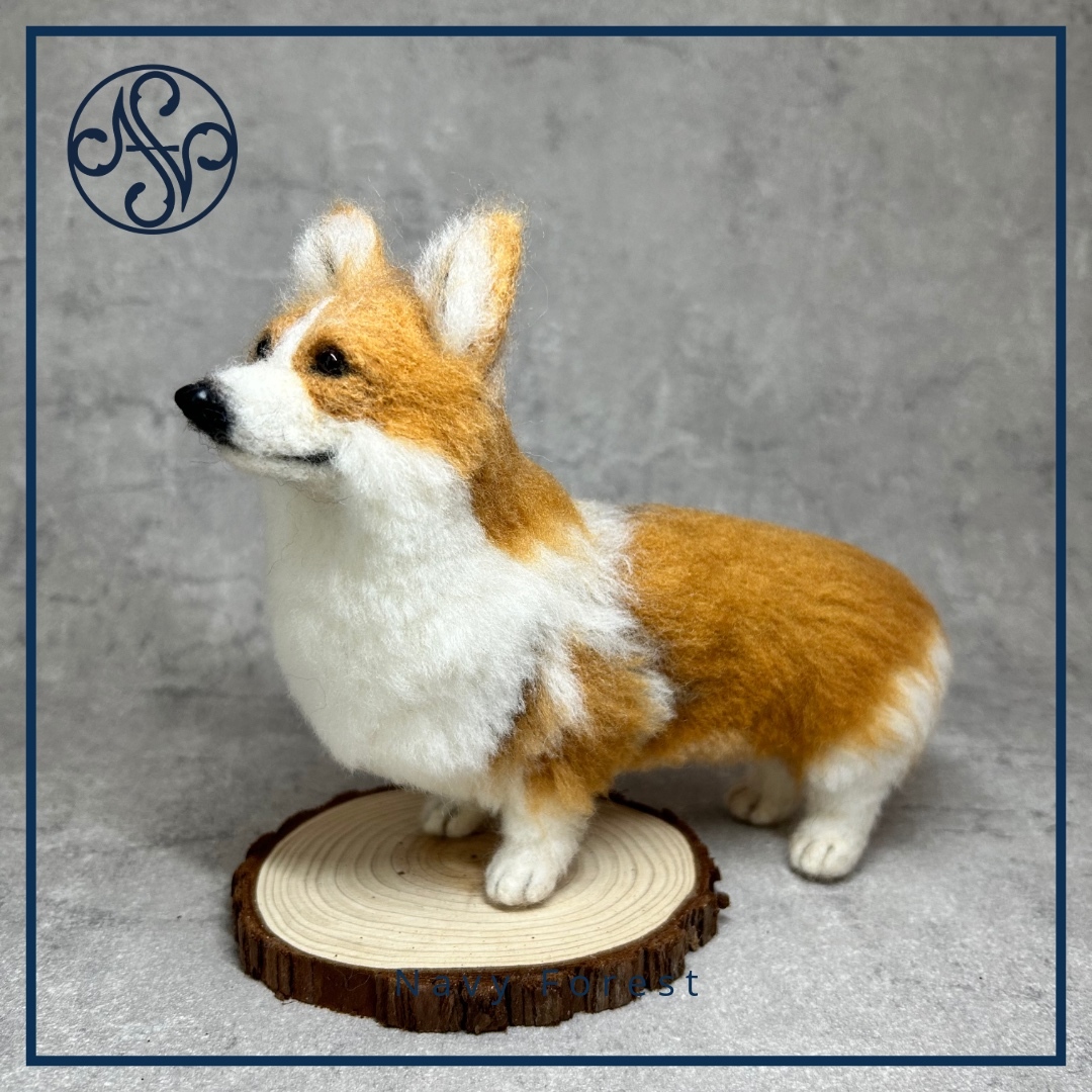 羊毛フェルト☆コーギー☆ハンドメイド ハンドメイド☆羊毛フェルト コーギー犬 ブローチ - メルカリ